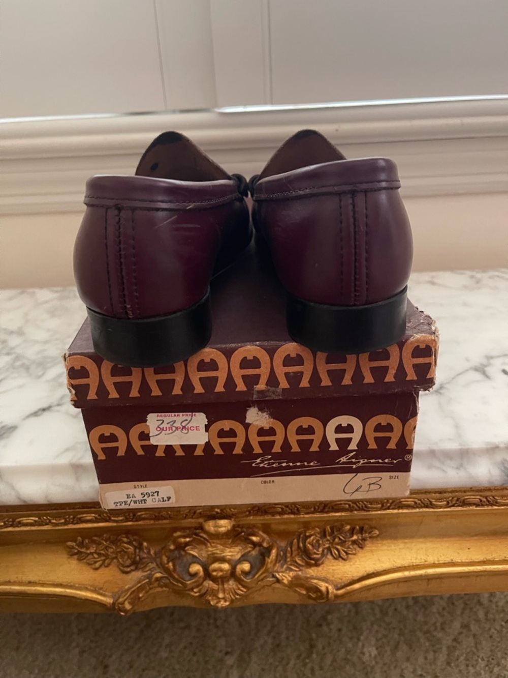 Vintage Women’s Burgundy Leather Penny Loafers Size 5.5 - Picture 4 of 12